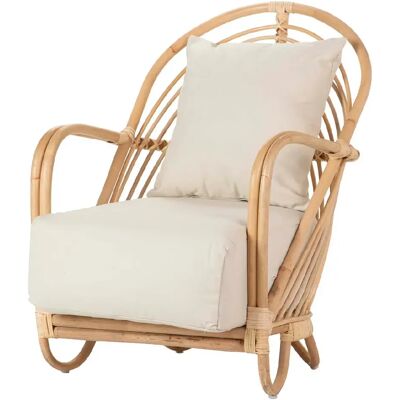Alexandra house living Fauteuil rotin - Blanc - Publicité Alexandra house living Fauteuil rotin - Blanc - Publicité