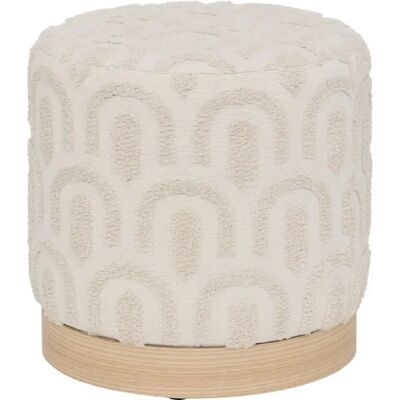 Atmosphera Pouf design tissu - Blanc - Publicité Atmosphera Pouf design tissu - Blanc - Publicité