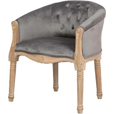Alexandra house living Fauteuil capitonné velours - Gris - Publicité Alexandra house living Fauteuil capitonné velours - Gris - Publicité