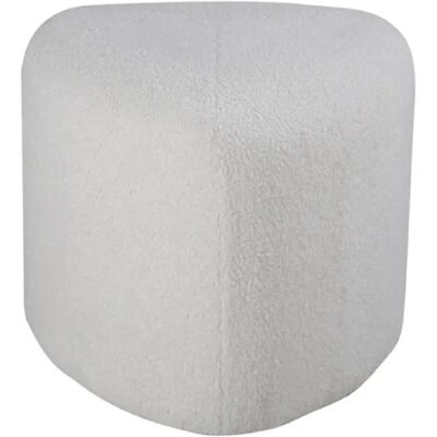 Paris prix Pouf tissu bouclette design - Blanc - Publicité Paris prix Pouf tissu bouclette design - Blanc - Publicité