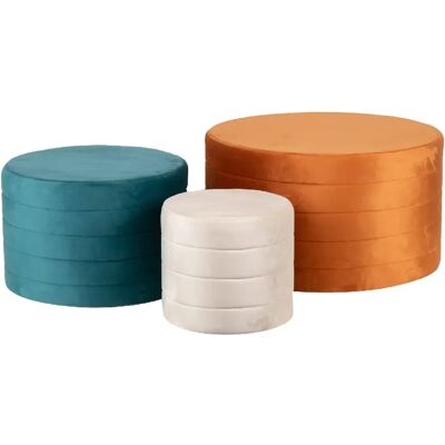 Alexandra house living lot de 3 poufs velours - Orange - Publicité Alexandra house living lot de 3 poufs velours - Orange - Publicité
