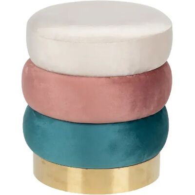 Alexandra house living Pouf rond velours - Rose - Publicité Alexandra house living Pouf rond velours - Rose - Publicité