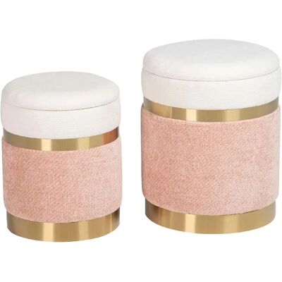 Alexandra house living Lot de 2 poufs en velours - Rose - Publicité Alexandra house living Lot de 2 poufs en velours - Rose - Publicité