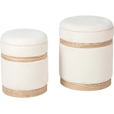 Alexandra house living lot de 2 poufs carrés - Blanc - Publicité Alexandra house living lot de 2 poufs carrés - Blanc - Publicité