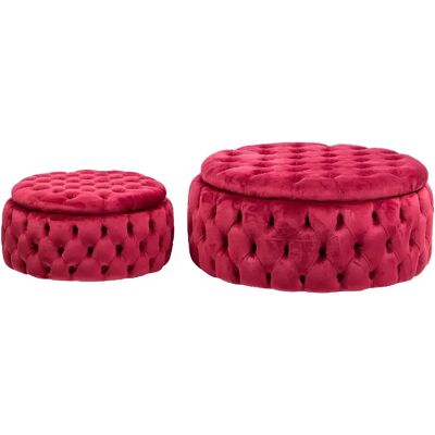 Alexandra house living lot de 2 poufs table d’appoint - Rouge - Publicité Alexandra house living lot de 2 poufs table d’appoint - Rouge - Publicité