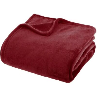 ATMOSPHERA Plaid en Flanelle Uni Ollis 180x230cm Rouge Grenat - Publicité ATMOSPHERA Plaid en Flanelle Uni Ollis 180x230cm Rouge Grenat - Publicité