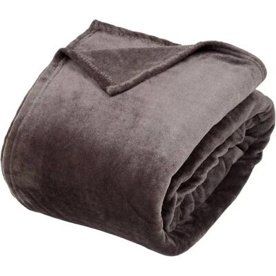 ATMOSPHERA Plaid en Flanelle Uni Ollis 240x260cm Gris Foncé - Publicité ATMOSPHERA Plaid en Flanelle Uni Ollis 240x260cm Gris Foncé - Publicité