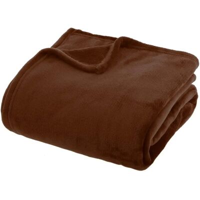 ATMOSPHERA Plaid en Flanelle Uni Ollis 180x230cm Marron Tonka - Publicité ATMOSPHERA Plaid en Flanelle Uni Ollis 180x230cm Marron Tonka - Publicité