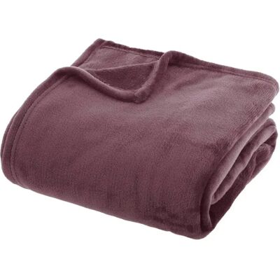 ATMOSPHERA Plaid en Flanelle Uni Ollis 180x230cm Violet - Publicité ATMOSPHERA Plaid en Flanelle Uni Ollis 180x230cm Violet - Publicité