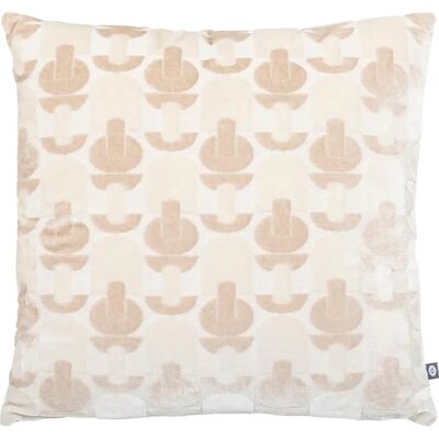 ATMOSPHERA Coussin Jacquard en Velours Luna 40x40cm Beige Lin - Publicité ATMOSPHERA Coussin Jacquard en Velours Luna 40x40cm Beige Lin - Publicité