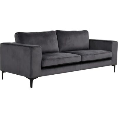 Canapé Bolero 3 personnes velours gris - Publicité Canapé Bolero 3 personnes velours gris - Publicité