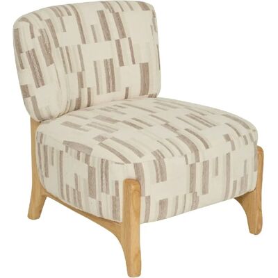 ATMOSPHERA Fauteuil en chenille avec pieds en bois effet naturel CALIX - Beige - Publicité ATMOSPHERA Fauteuil en chenille avec pieds en bois effet naturel CALIX - Beige - Publicité