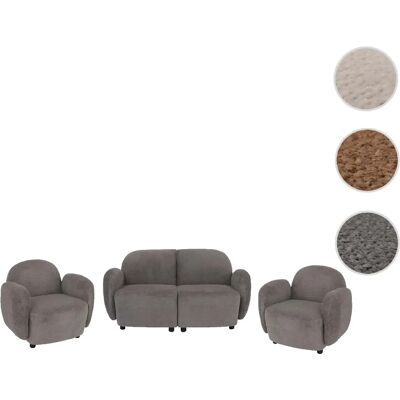 Mendler Ensemble salon canapé + fauteuils - Gris clair - Publicité Mendler Ensemble salon canapé + fauteuils - Gris clair - Publicité