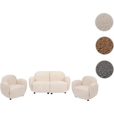 Mendler ensemble salon canapé + fauteuils - Blanc - Publicité Mendler ensemble salon canapé + fauteuils - Blanc - Publicité