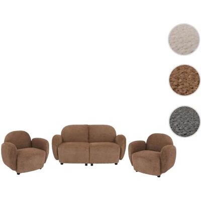 Mendler Ensemble salon canapé 2 places et 2 fauteuils - Marron - Publicité Mendler Ensemble salon canapé 2 places et 2 fauteuils - Marron - Publicité
