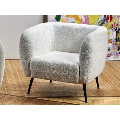 Alexandra House Living Fauteuil Buster en tissu éponge doux blanc cassé 81 x 74 x 70 cm - Publicité Alexandra House Living Fauteuil Buster en tissu éponge doux blanc cassé 81 x 74 x 70 cm - Publicité