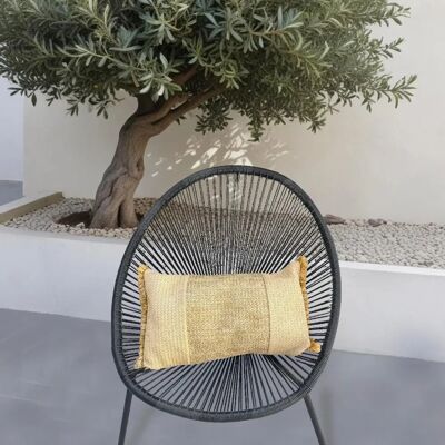 Déco Arts Coussin effet raphia - À bande - Rectangle - 50x30cm - Publicité Déco Arts Coussin effet raphia - À bande - Rectangle - 50x30cm - Publicité
