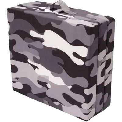 Chauffeuse pliante - SAMBA - Gris - Multi-position - Camouflage militaire - 190 x 70 x 9 cm - Publicité Chauffeuse pliante - SAMBA - Gris - Multi-position - Camouflage militaire - 190 x 70 x 9 cm - Publicité