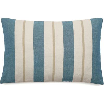 Linnea Housse de coussin lin et coton 40x60 cm JUNKO bleu marine - Publicité Linnea Housse de coussin lin et coton 40x60 cm JUNKO bleu marine - Publicité