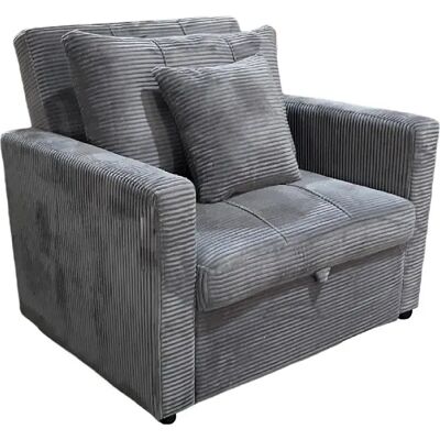 Pegane Canapé-lit, canapé 1 place convertible en velours côtelé coloris gris - Longueur 99 x Largeur 99 x Hauteur 88 cm - Publicité Pegane Canapé-lit, canapé 1 place convertible en velours côtelé coloris gris - Longueur 99 x Largeur 99 x Hauteur 88 cm - Publicité