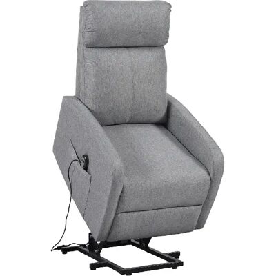 Pegane Fauteuil de relaxation éléctrique inclinable en tissu gris avec repose pieds - Longueur 64 x Largeur 93 x Hauteur 104 cm - Publicité Pegane Fauteuil de relaxation éléctrique inclinable en tissu gris avec repose pieds - Longueur 64 x Largeur 93 x Hauteur 104 cm - Publicité