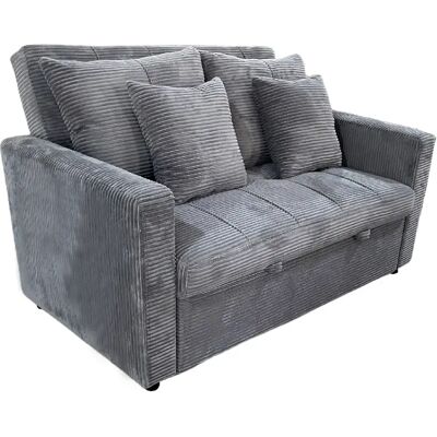 Pegane Canapé-lit, canapé 2 places convertible en velours côtelé coloris gris - Longueur 140 x Largeur 99 x Hauteur 88 cm - Publicité Pegane Canapé-lit, canapé 2 places convertible en velours côtelé coloris gris - Longueur 140 x Largeur 99 x Hauteur 88 cm - Publicité