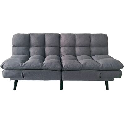 Pegane Canapé-lit rembourré ,canapé convertible en Tissu gris - Longueur 183 x Largeur 86,5 x Hauteur 81 cm - Publicité Pegane Canapé-lit rembourré ,canapé convertible en Tissu gris - Longueur 183 x Largeur 86,5 x Hauteur 81 cm - Publicité