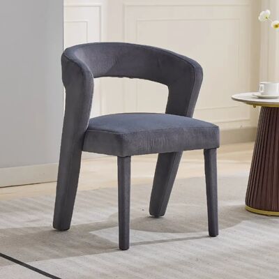 OKWISH Fauteuil avec accoudoirs, velours gris 59x60x79 cm, 150 kg - Publicité OKWISH Fauteuil avec accoudoirs, velours gris 59x60x79 cm, 150 kg - Publicité