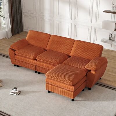 OKWISH Canapé 3 Places 258x86 cm - Utilisation intuitive - Orange - Publicité OKWISH Canapé 3 Places 258x86 cm - Utilisation intuitive - Orange - Publicité