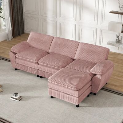 OKWISH Canapé 3 Places 258x86 cm - Utilisation intuitive - Rose - Publicité OKWISH Canapé 3 Places 258x86 cm - Utilisation intuitive - Rose - Publicité