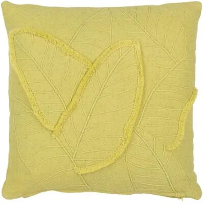 J-Line Coussin feuilles en coton/lin/polyester vert 45x45x15 cm - Publicité J-Line Coussin feuilles en coton/lin/polyester vert 45x45x15 cm - Publicité