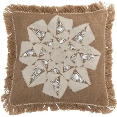 J-Line Coussin avec motif fleur en jute naturel L.49cm - Coussin d'extérieur - Publicité J-Line Coussin avec motif fleur en jute naturel L.49cm - Coussin d'extérieur - Publicité