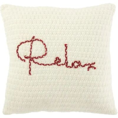 J-Line Coussin en polyester blanc 45x45x15 cm - Publicité J-Line Coussin en polyester blanc 45x45x15 cm - Publicité
