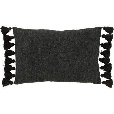 J-Line Coussin rectangulaire en coton noir 59x40x17 cm - Coussin d'extérieur - Publicité J-Line Coussin rectangulaire en coton noir 59x40x17 cm - Coussin d'extérieur - Publicité