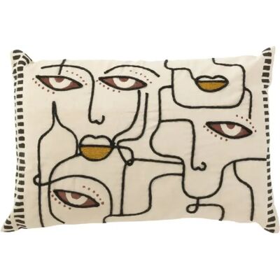 J-Line Coussin rectangulaire en polyester Beige 68x40x12cm - Publicité J-Line Coussin rectangulaire en polyester Beige 68x40x12cm - Publicité