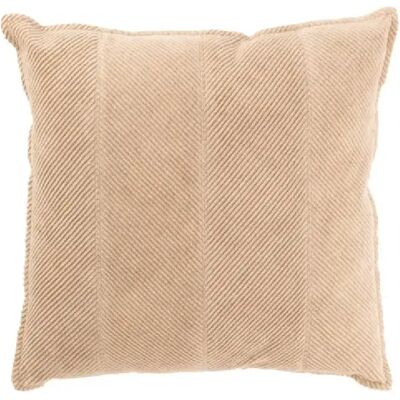 J-Line Coussin carré à rayures en coton beige 45x45x12 cm - Publicité J-Line Coussin carré à rayures en coton beige 45x45x12 cm - Publicité