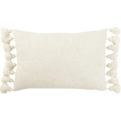 J-Line Coussin rectangulaire en coton blanc 59x38x15 cm - Coussin d'extérieur - Publicité J-Line Coussin rectangulaire en coton blanc 59x38x15 cm - Coussin d'extérieur - Publicité