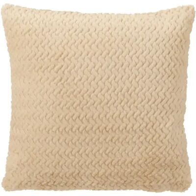 J-Line Coussin carré en polyester beige 45x45x15 cm - Publicité J-Line Coussin carré en polyester beige 45x45x15 cm - Publicité