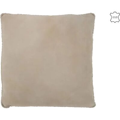 J-Line Coussin carré en cuir gris 45x45x7 cm - Publicité J-Line Coussin carré en cuir gris 45x45x7 cm - Publicité