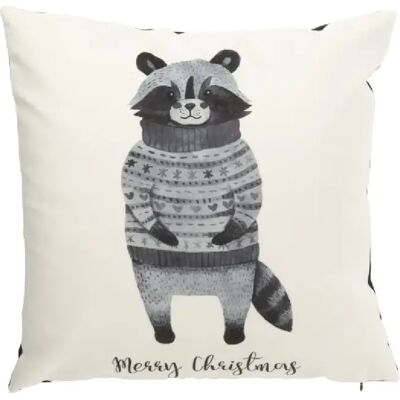 J-Line Coussin carré avec motif en coton blanc 45x45x13 cm - Publicité J-Line Coussin carré avec motif en coton blanc 45x45x13 cm - Publicité