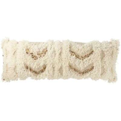 J-Line Coussin rectangle en polyester beige 100x35x12 cm - Publicité J-Line Coussin rectangle en polyester beige 100x35x12 cm - Publicité
