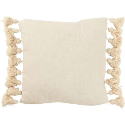 J-Line Coussin carré en coton beige 49x48x16 cm - Coussin d'extérieur - Publicité J-Line Coussin carré en coton beige 49x48x16 cm - Coussin d'extérieur - Publicité