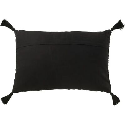 J-Line Coussin rectangulaire avec floches en coton noir 60x40x12 cm - Publicité J-Line Coussin rectangulaire avec floches en coton noir 60x40x12 cm - Publicité