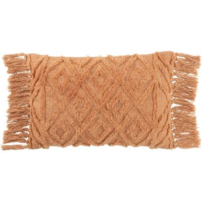 J-Line Coussin rectangulaire avec floches en coton saumon 78x40x15 cm - Publicité J-Line Coussin rectangulaire avec floches en coton saumon 78x40x15 cm - Publicité