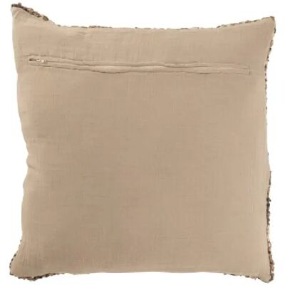 J-Line Coussin carré en polyester marron 45x45x12 cm - Publicité J-Line Coussin carré en polyester marron 45x45x12 cm - Publicité