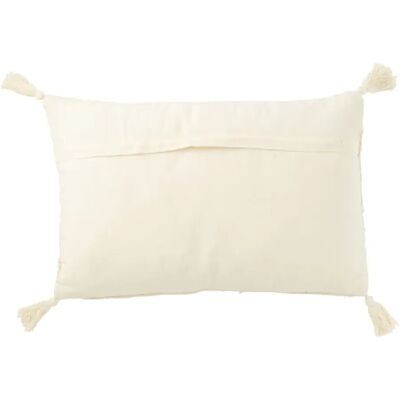 J-Line Coussin rectangulaire avec floche en coton beige 60x40x12 cm - Publicité J-Line Coussin rectangulaire avec floche en coton beige 60x40x12 cm - Publicité