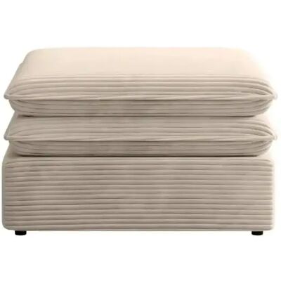 Casanova Pouf en en velours côtelé Taupe 70x70x43 - Publicité Casanova Pouf en en velours côtelé Taupe 70x70x43 - Publicité