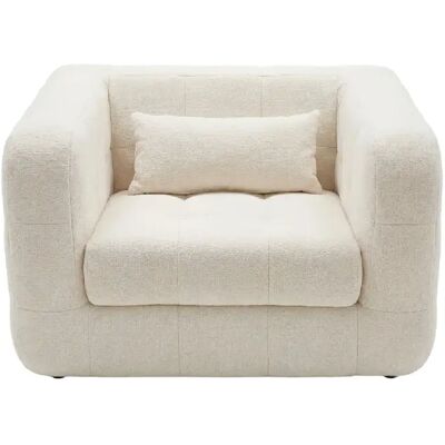 Casanova Fauteuil en tissu chenille Beige - Publicité Casanova Fauteuil en tissu chenille Beige - Publicité