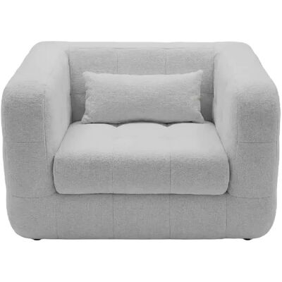 Casanova Fauteuil en tissu chenille Gris clair - Publicité Casanova Fauteuil en tissu chenille Gris clair - Publicité