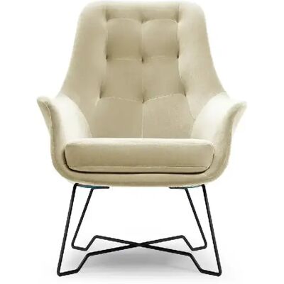Casanova Fauteuil en tissu chiné Beige - Publicité Casanova Fauteuil en tissu chiné Beige - Publicité